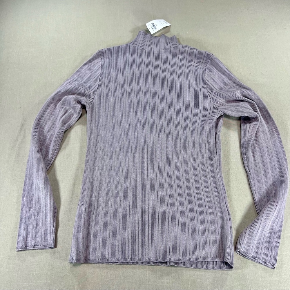 Abercrombie & Fitch Ribbed Mock Neck Sweater Large NWT Lavender Knit Long Sleeve - Picture 11 of 11